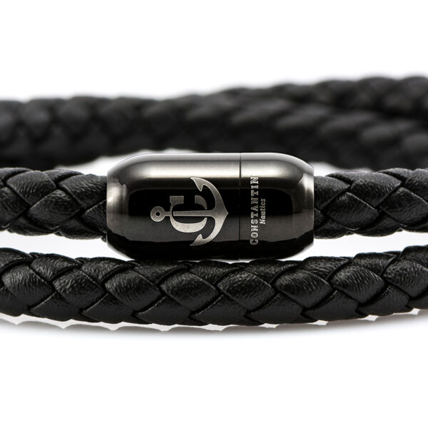 Maritimes Armband aus Leder, handgemacht, für Herren, mit Magnetverschluss aus Edelstahl CNJ #10049