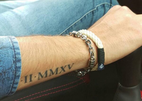 Maritimes Armband aus Segeltau, handgemacht, für Damen und Herren, mit Edelstahl Ankerverschluss CNB #2013