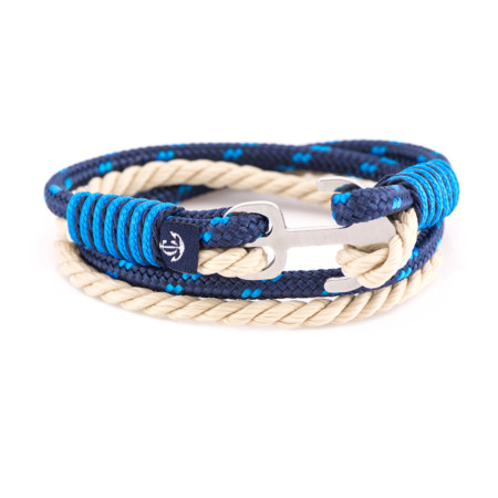 Maritimes Armband aus Segeltau, handgemacht, für Damen und Herren, mit Edelstahl Ankerverschluss CNB #9019