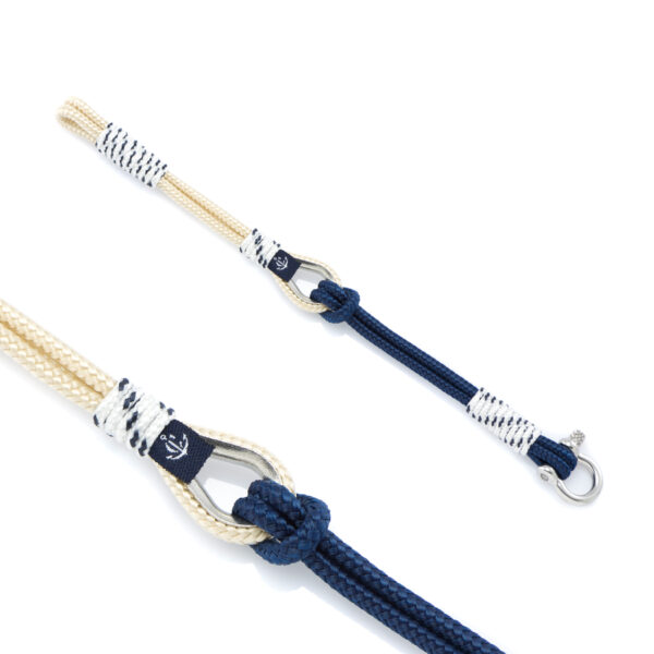Maritimes Armband aus Segeltau, handgemacht, für Damen und Herren, mit Edelstahl Schäkel-Verschluss 3mm CNB #721