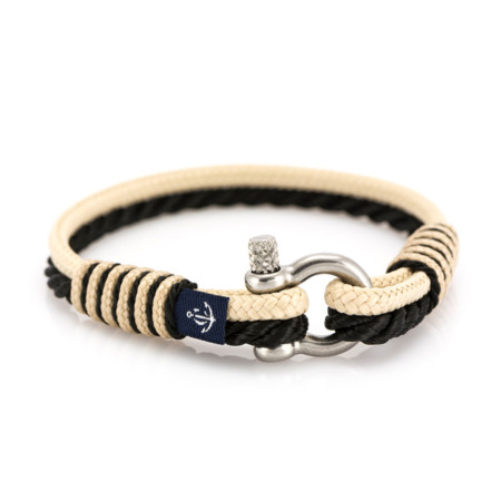Maritimes Armband aus Segeltau, handgemacht, für Damen und Herren, mit Edelstahl Schäkel-Verschluss 3mm CNB #843