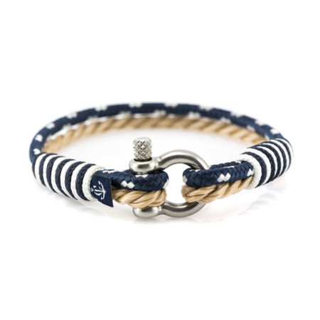 Maritimes Armband aus Segeltau, handgemacht, für Damen und Herren, mit Edelstahl Schäkel-Verschluss 3mm CNB #864