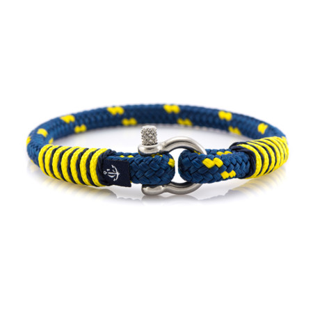 Maritimes Armband aus Segeltau, handgemacht, für Damen und Herren, mit Edelstahl Schäkel-Verschluss 3mm CNB #886