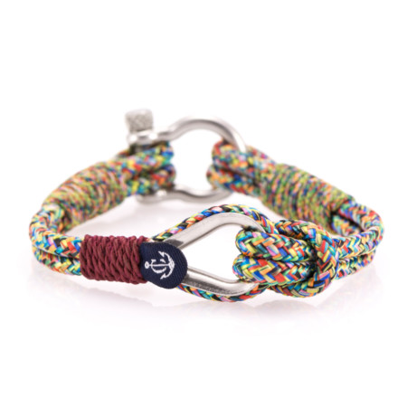 Maritimes Armband aus Segeltau, handgemacht, für Damen und Herren, mit Edelstahl Schäkel-Verschluss 4mm CNB #706