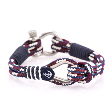 Maritimes Armband aus Segeltau, handgemacht, für Damen und Herren, mit Edelstahl Schäkel-Verschluss 4mm CNB #711