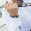 Maritimes Armband aus Segeltau, handgemacht, für Damen und Herren, mit Edelstahl Schäkel-Verschluss 4mm CNB #711