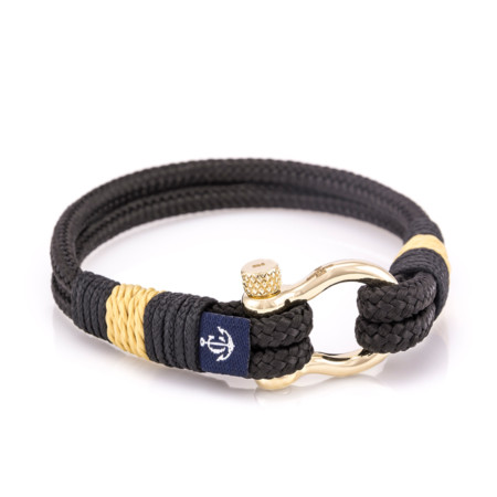 Maritimes Armband aus Segeltau, handgemacht, für Damen und Herren, mit Verschluss aus Gold 14 Karat CNA #501