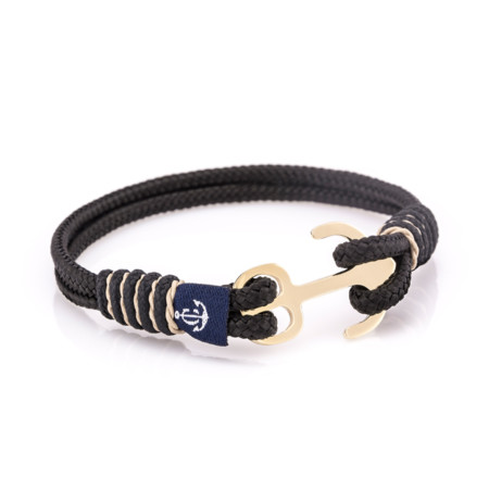 Maritimes Armband aus Segeltau, handgemacht, für Damen und Herren, mit Verschluss aus Gold 14 Karat CNA #504