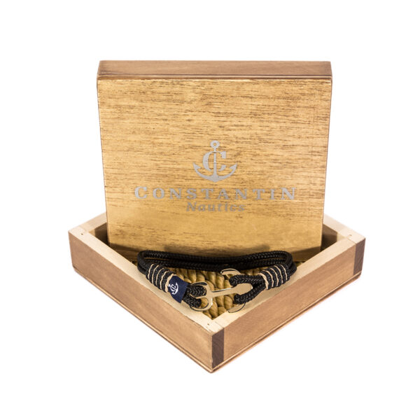 Maritimes Armband aus Segeltau, handgemacht, für Damen und Herren, mit Verschluss aus Gold 14 Karat CNA #504