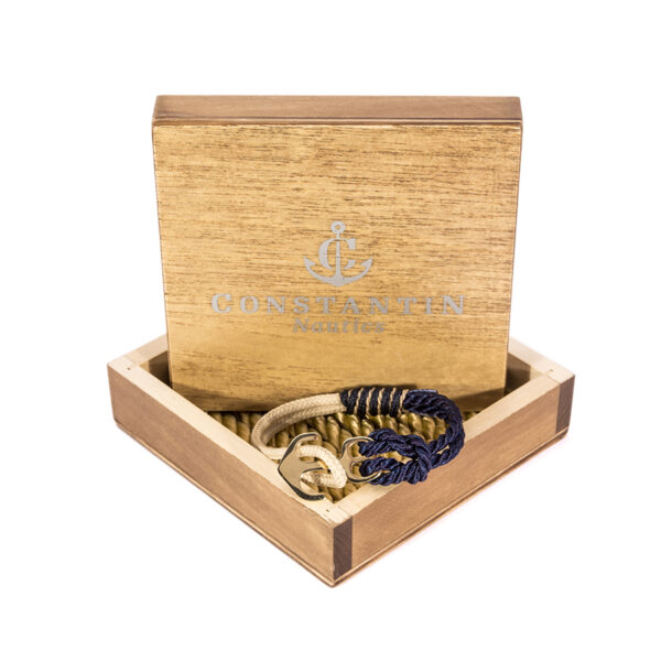 Maritimes Armband aus Segeltau, handgemacht, für Damen und Herren, mit Verschluss aus Gold 14 Karat CNA #505