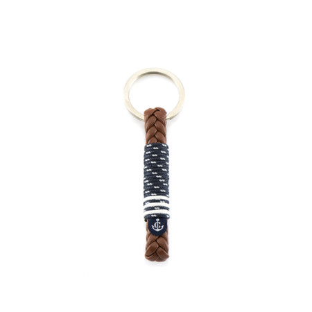Schlüsselanhänger aus Leder, handgemacht mit Schlüsselring aus Edelstahl CNK #8110