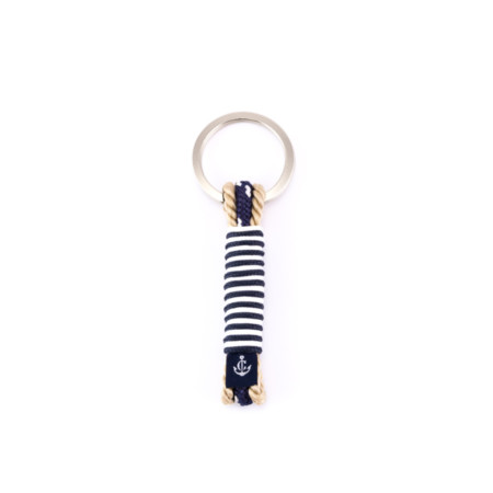 Schlüsselanhänger aus Segeltau, handgemacht mit Schlüsselring aus Edelstahl CNK #8008