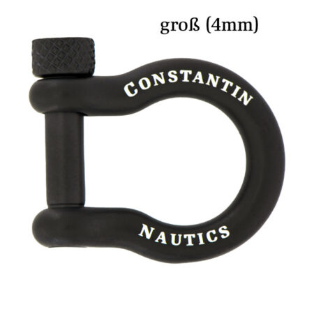 Edelstahl Schäkel Verschluss 4 mm - groß (Schwarz), passend zu allen Armbändern mit 4 mm Verschluss (Yachting, Thimble & Jack Tar u.s.w.)