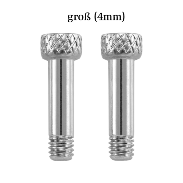 2x Edelstahl 4mm Schrauben - groß, passend zu allen Armbändern mit 4 mm Verschluss (Silver Pin) – Bild 1