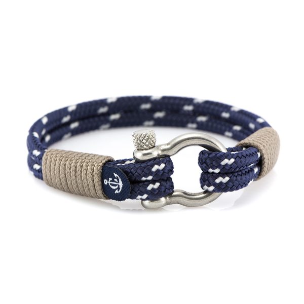Maritimes Armband aus Segeltau, handgemacht, für Damen und Herren, mit Edelstahl Schäkel-Verschluss 4mm CNB #3005