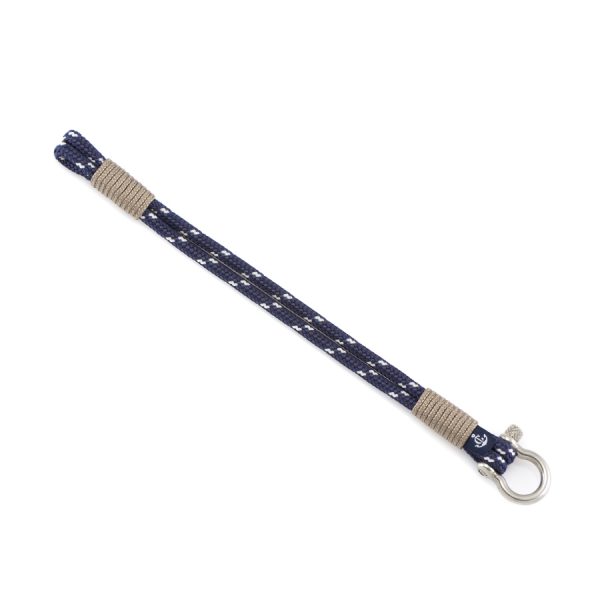Maritimes Armband aus Segeltau, handgemacht, für Damen und Herren, mit Edelstahl Schäkel-Verschluss 4mm CNB #3005