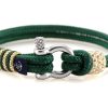 Maritimes Armband aus Segeltau, handgemacht, für Damen, mit Edelstahl Ankerverschluss und Swarovski Schmuckstein CNB #7114