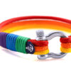 Maritimes Armband aus Segeltau - Pride, handgemacht, für Damen und Herren, mit Edelstahl Schäkel-Verschluss 4mm CNB #5151