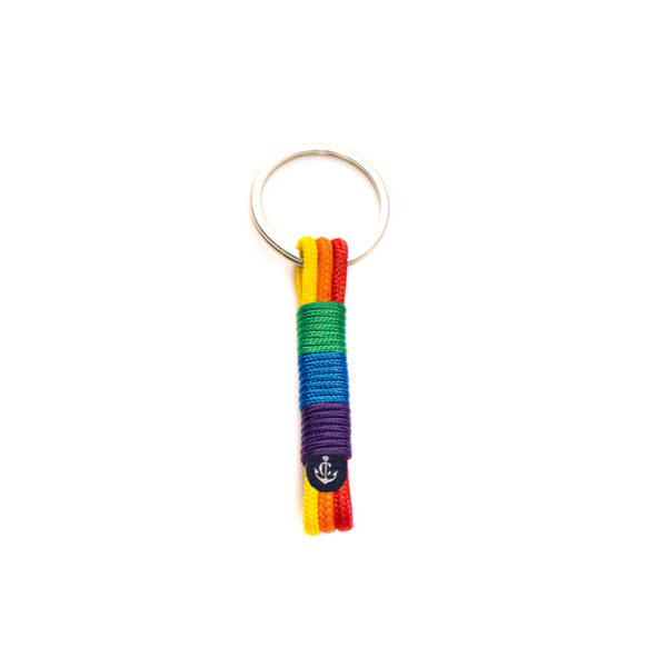 Schlüsselanhänger aus Segeltau - Pride, handgemacht mit Schlüsselring aus Edelstahl CNK #8144