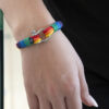 Maritimes Armband aus Segeltau - Pride, handgemacht, für Damen und Herren, mit Edelstahl Schäkel-Verschluss 4mm CNB #5151