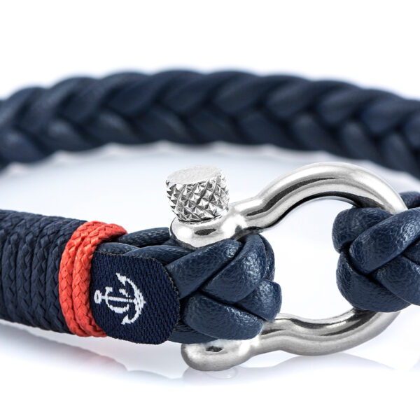 Maritimes Armband aus Leder, handgemacht, für Damen und Herren, mit Edelstahl Verschluss 4mm CNJ #10084 – Bild 2