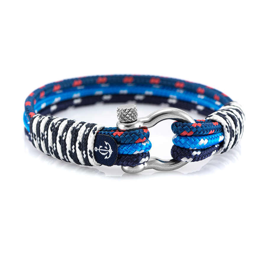 5024-z Maritimes Armband aus Segeltau, handgemacht, für Herren und Damen, mit Edelstahl Schäkel-Verschluss 4mm CNB#5024 – Bild 1