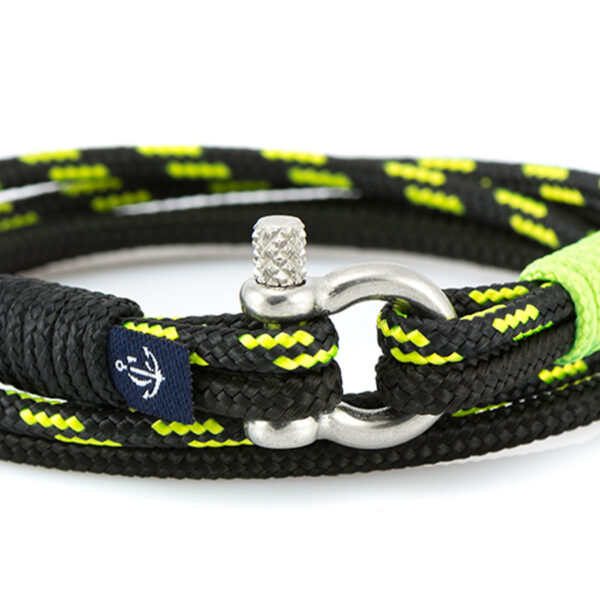 Maritimes Armband aus Segeltau, handgemacht, für Herren, mit Edelstahl Schäkel-Verschluss 3mm CNB#9050 – Bild 2