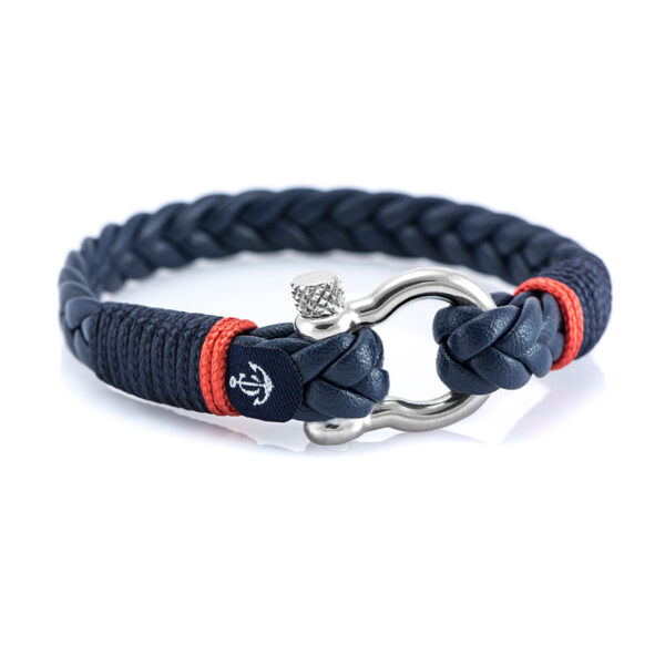 Maritimes Armband aus Leder, handgemacht, für Damen und Herren, mit Edelstahl Verschluss 4mm CNJ #10084 – Bild 1
