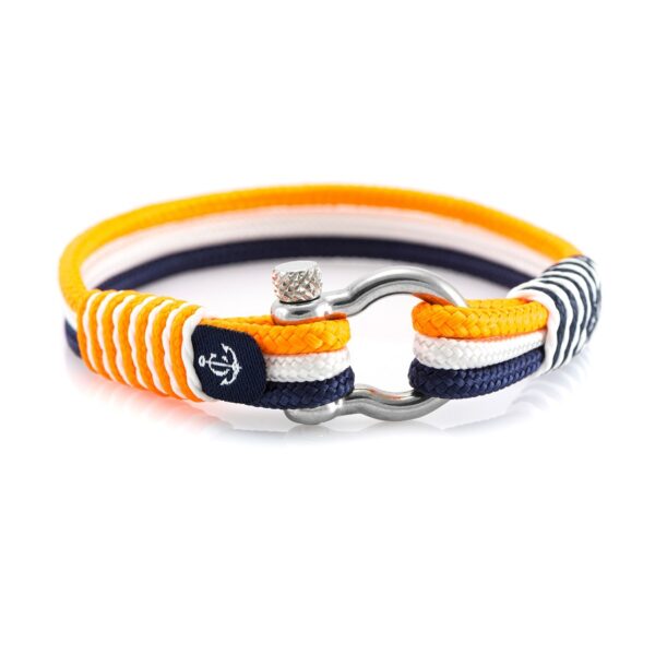 Maritimes Armband aus Segeltau, handgemacht, für Herren, mit Edelstahl Schäkel-Verschluss 4mm CNB#3125 – Bild 1
