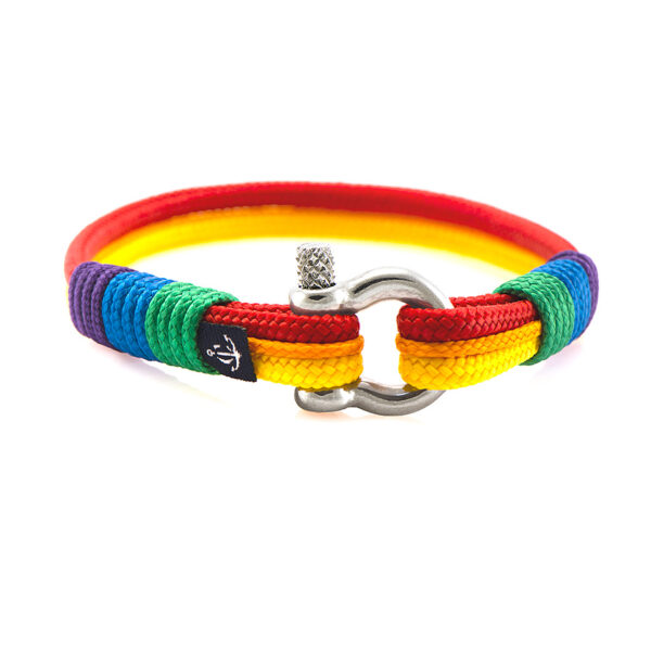 Maritimes Armband aus Segeltau - Pride, handgemacht, für Damen und Herren, mit Edelstahl Schäkel-Verschluss 3mm CNB #0812 – Bild 1