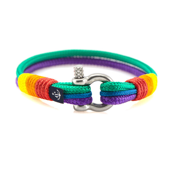 Maritimes Armband aus Segeltau - Pride, handgemacht, für Damen und Herren, mit Edelstahl Schäkel-Verschluss 3mm CNB #0813 – Bild 1