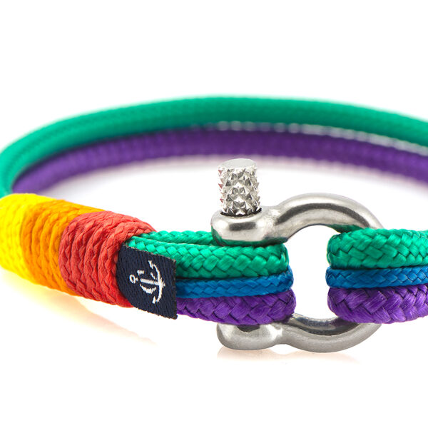 Maritimes Armband aus Segeltau - Pride, handgemacht, für Damen und Herren, mit Edelstahl Schäkel-Verschluss 3mm CNB #0813 – Bild 2