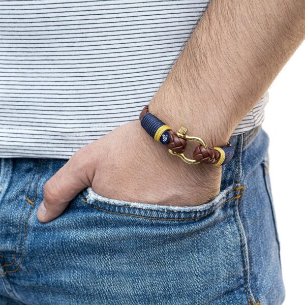 Maritimes Armband aus Leder, handgemacht, für Damen und Herren, mit Edelstahl Verschluss 4mm CNJ #10020 – Bild 3