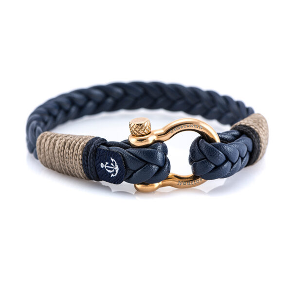 Maritimes Armband aus Leder, handgemacht, für Damen und Herren, mit Edelstahl Verschluss 4mm CNJ #10080 – Bild 1