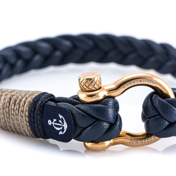 Maritimes Armband aus Leder, handgemacht, für Damen und Herren, mit Edelstahl Verschluss 4mm CNJ #10080 – Bild 2
