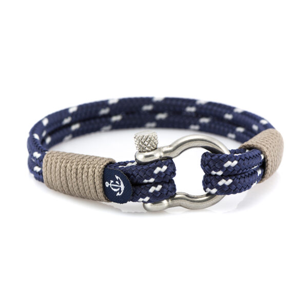 Maritimes Armband aus Segeltau, handgemacht, für Damen und Herren, mit Edelstahl Schäkel-Verschluss 4mm CNB #3005 – Bild 1