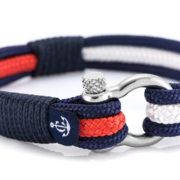 Maritimes Armband aus Segeltau, handgemacht, für Damen und Herren, mit Edelstahl Schäkel-Verschluss 4mm CNB #3014 – Bild 2