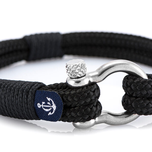 Maritimes Armband aus Segeltau, handgemacht, für Damen und Herren, mit Edelstahl Schäkel-Verschluss 4mm CNB #3053 – Bild 2