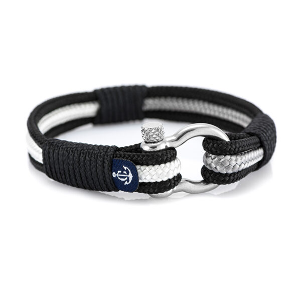 Maritimes Armband aus Segeltau, handgemacht, für Damen und Herren, mit Edelstahl Schäkel-Verschluss 4mm CNB #3076 – Bild 1