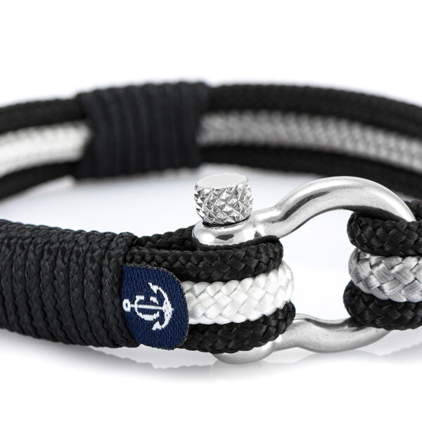 Maritimes Armband aus Segeltau, handgemacht, für Damen und Herren, mit Edelstahl Schäkel-Verschluss 4mm CNB #3076 – Bild 2