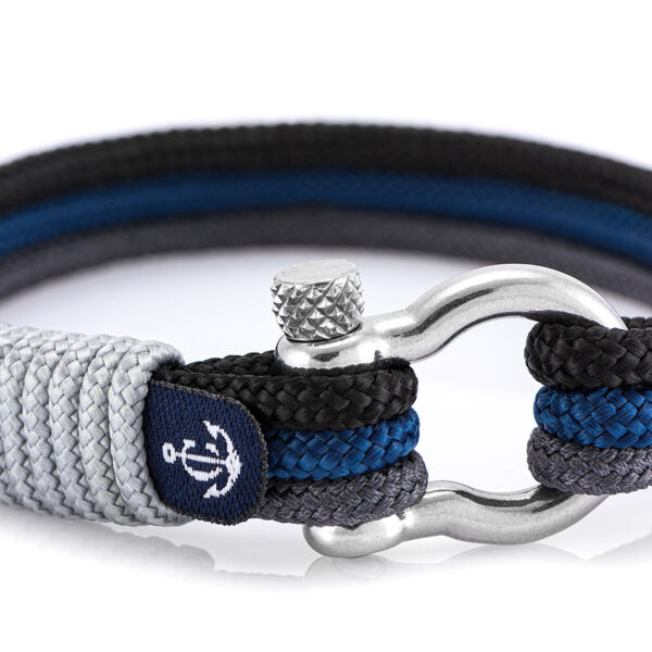 Maritimes Armband aus Segeltau, handgemacht, für Damen und Herren, mit Edelstahl Schäkel-Verschluss 4mm CNB #3095 – Bild 2