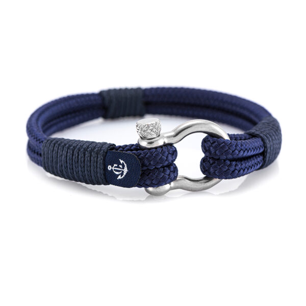 Maritimes Armband aus Segeltau, handgemacht, für Damen und Herren, mit Edelstahl Schäkel-Verschluss 4mm CNB #3118 – Bild 1