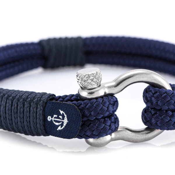 Maritimes Armband aus Segeltau, handgemacht, für Damen und Herren, mit Edelstahl Schäkel-Verschluss 4mm CNB #3118 – Bild 2