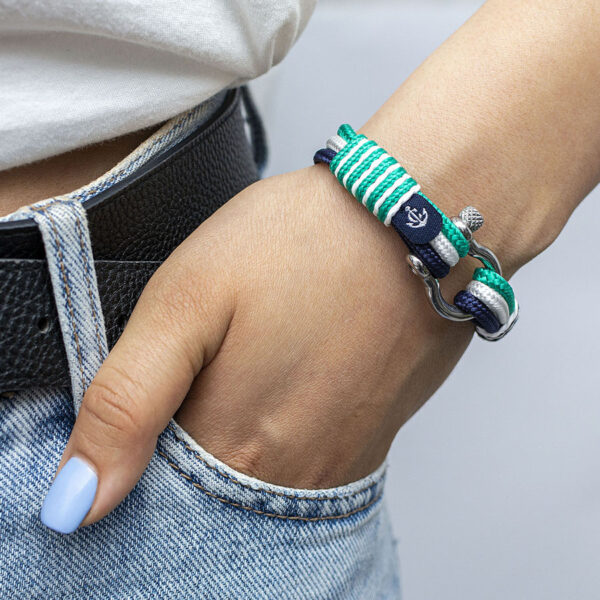Maritimes Armband aus Segeltau, handgemacht, für Damen und Herren, mit Edelstahl Schäkel-Verschluss 4mm CNB #3121 – Bild 5