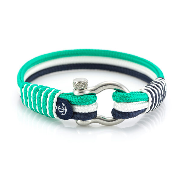 Maritimes Armband aus Segeltau, handgemacht, für Damen und Herren, mit Edelstahl Schäkel-Verschluss 4mm CNB #3121 – Bild 1