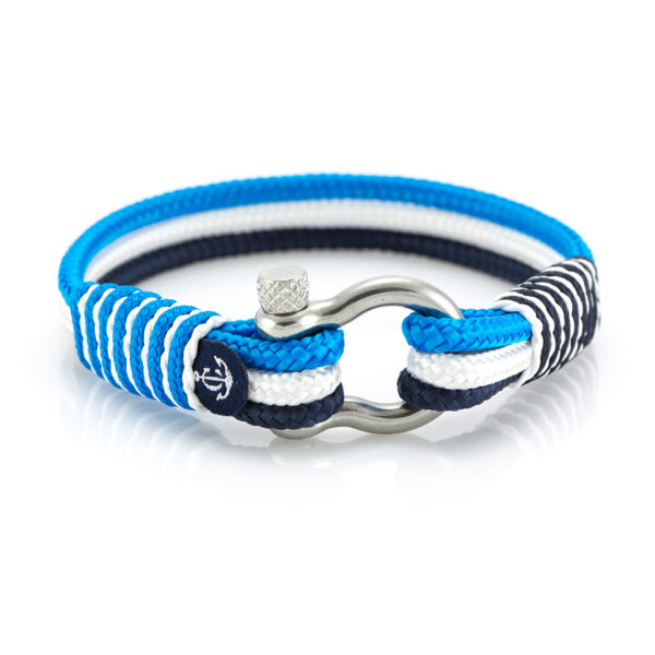 Maritimes Armband aus Segeltau, handgemacht, für Damen und Herren, mit Edelstahl Schäkel-Verschluss 4mm CNB #3124 – Bild 1