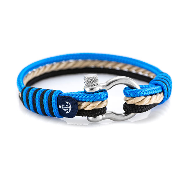 Maritimes Armband aus Segeltau, handgemacht, für Damen und Herren, mit Edelstahl Schäkel-Verschluss 4mm CNB #4004 – Bild 1