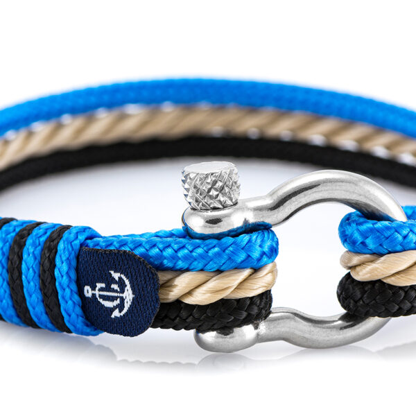 Maritimes Armband aus Segeltau, handgemacht, für Damen und Herren, mit Edelstahl Schäkel-Verschluss 4mm CNB #4004 – Bild 2