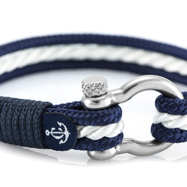 Maritimes Armband aus Segeltau, handgemacht, für Damen und Herren, mit Edelstahl Schäkel-Verschluss 4mm CNB #4010 – Bild 2