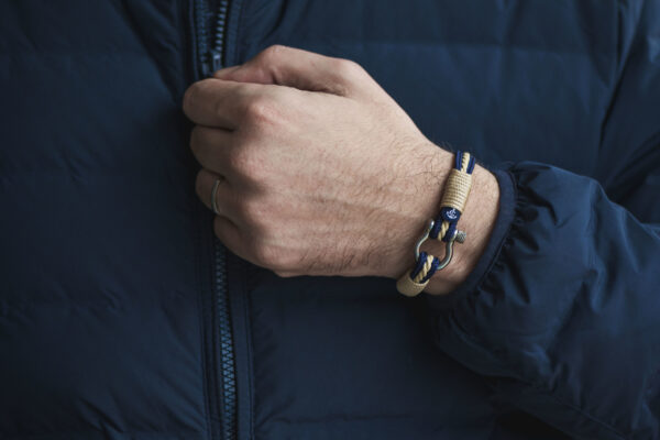 Maritimes Armband aus Segeltau, handgemacht, für Damen und Herren, mit Edelstahl Schäkel-Verschluss 4mm CNB #4011 – Bild 4